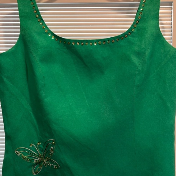 Jessica Howard 2 Piece Kelly Green Top and Long Skirt, Size 12 - Picture 3 of 7